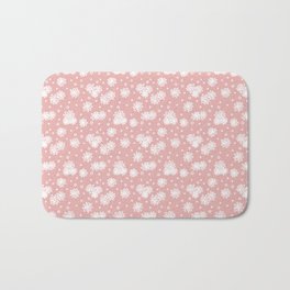 Daisies and Dots - Pink and White Bath Mat