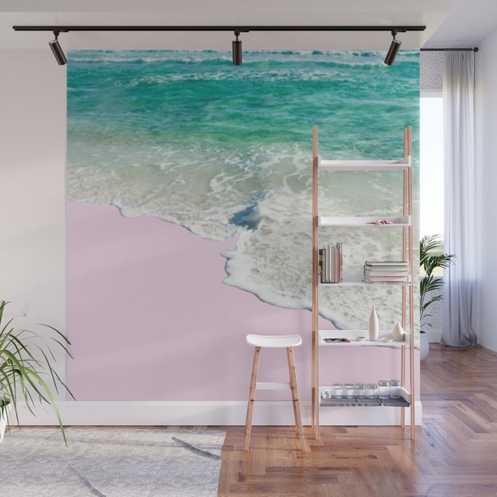 Pink Sand & Blue Sea Bliss Wall Mural