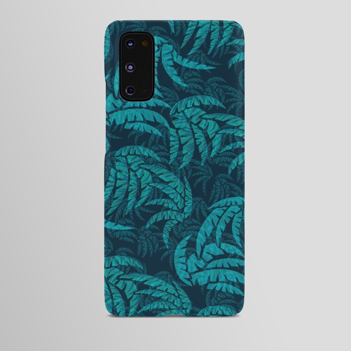 Hawaiian Teal Palm Leaves Paradise Abstract Android Case