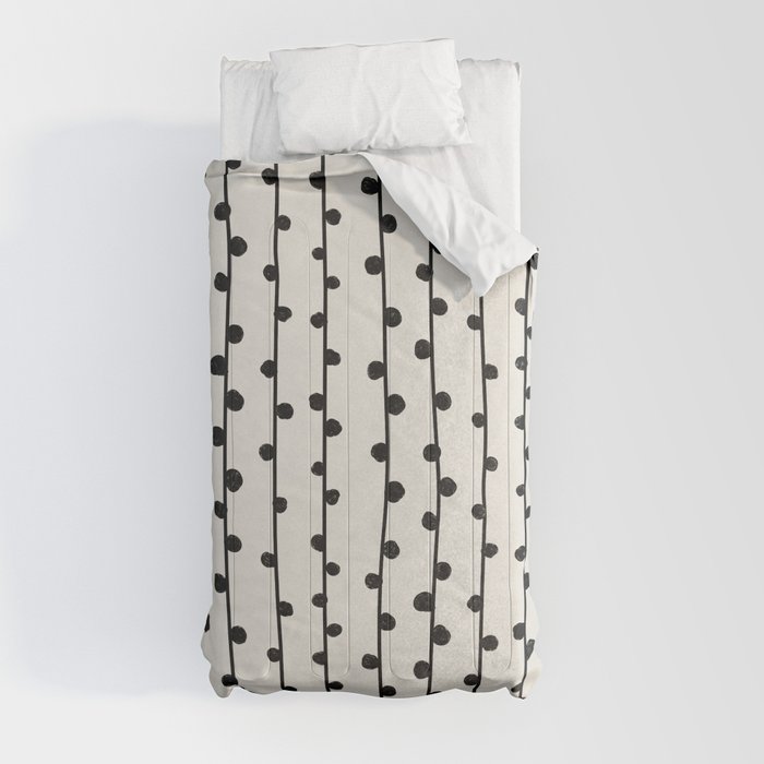 Abstract nobbly black creeper on neutral Comforter