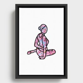 Cherry Blossom Yoga Framed Canvas