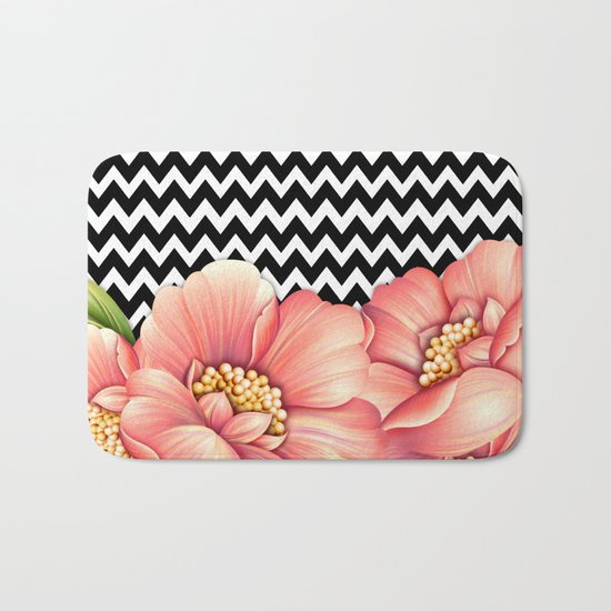 flower power and chevron Bath Mat