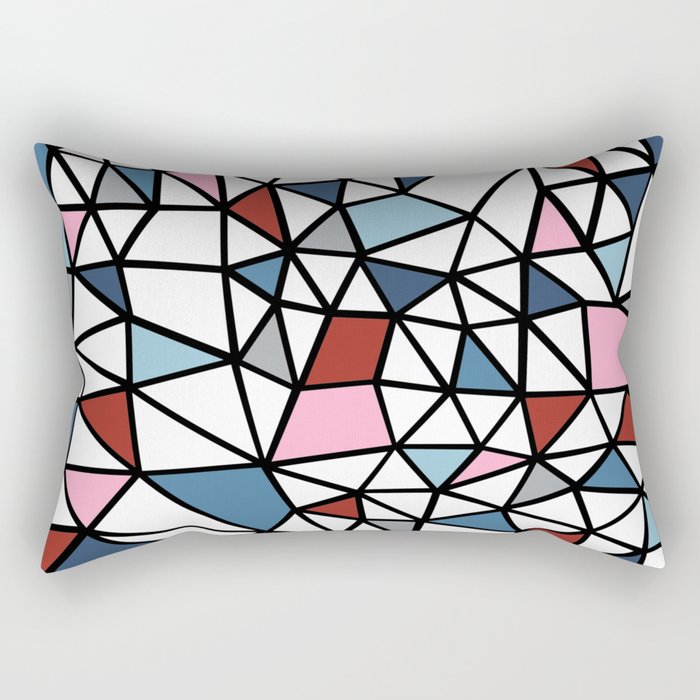 Segment Pink and Blue Rectangular Pillow