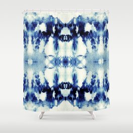 Tie Dye Blues Shower Curtain