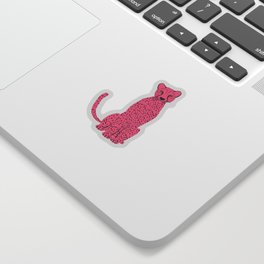 Preppy Aesthetic - Cute Pink Cheetah Sticker | Tiger, Peach, Digital, Cat, Modern, Feline, Cheap, Girly, Jungle, Pastel 