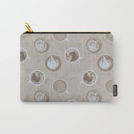 But First, Coffee Latte Art Caffeinated Pattern Carry-All Pouch