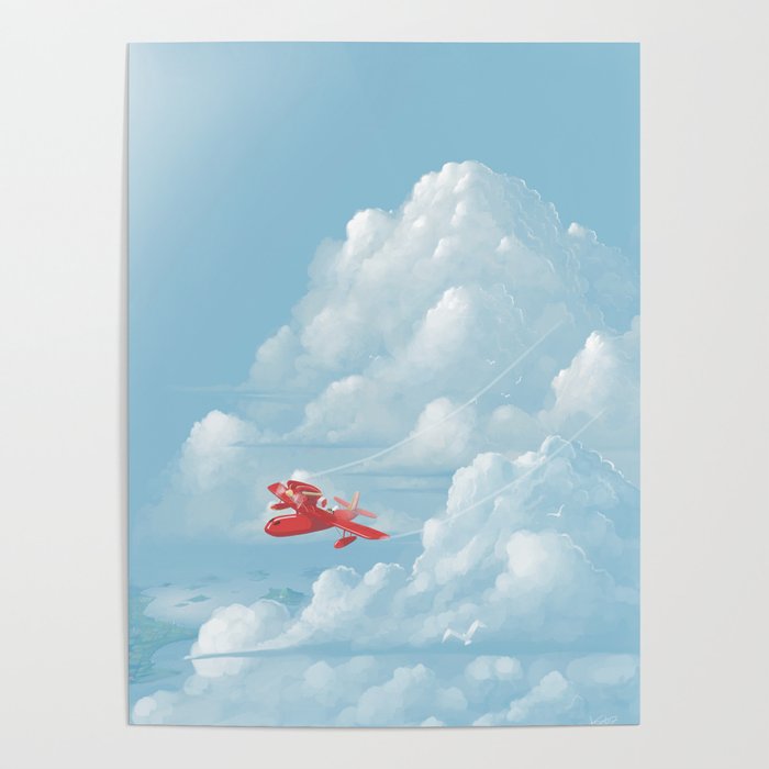 flying over the clouds Poster