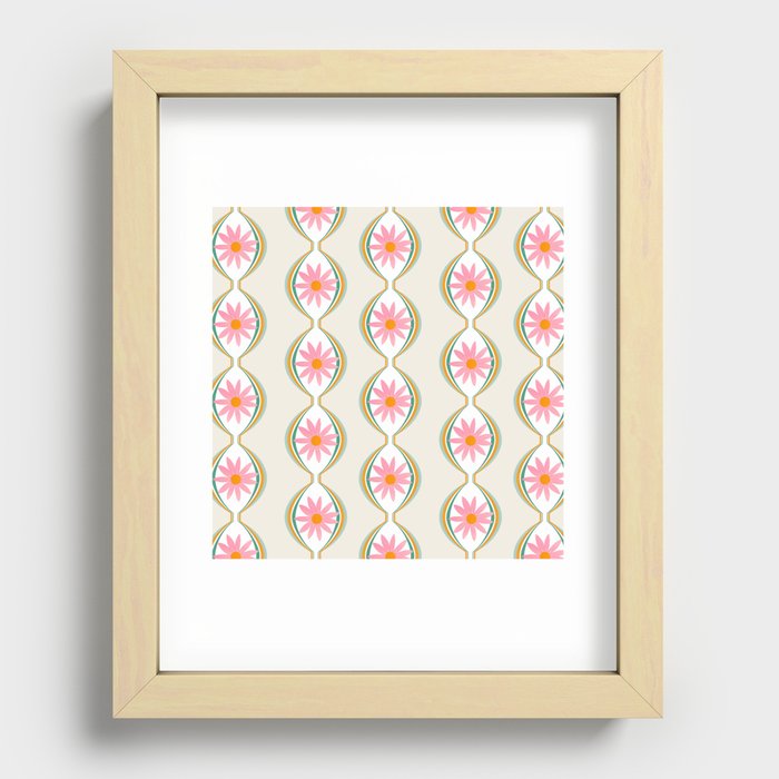 Retro daisy pattern Recessed Framed Print