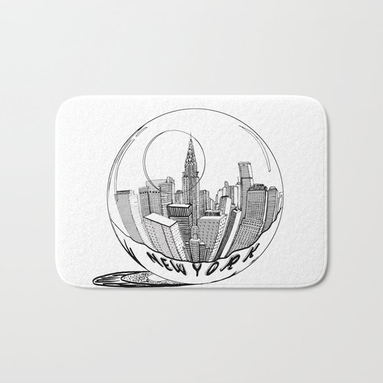 New York in a glass ball Bath Mat