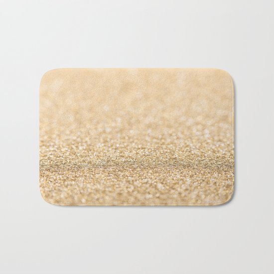Beautiful champagne gold glitter sparkles Bath Mat