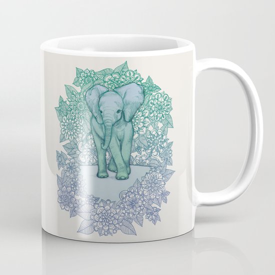 Emerald Elephant in the Lilac Evening Coffee Mug