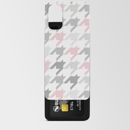 Pink & Gray Houndstooth  Android Card Case