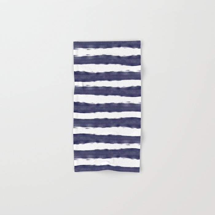 Blue- White- Stripe - Stripes - Marine - Maritime - Navy - Sea - Beach - Summer - Sailor 1 Hand & Bath Towel