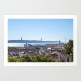 View of the tagus river in Lisbon, Portugal - alfama summer travel photography Art Print