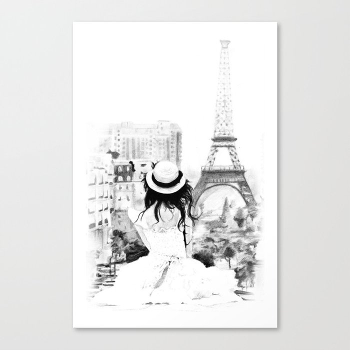 A Girl in Paris Canvas Print