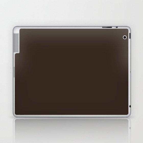 COCOA BROWN SOLID COLOR. Dark Chocolate Plain Pattern  Laptop & iPad Skin
