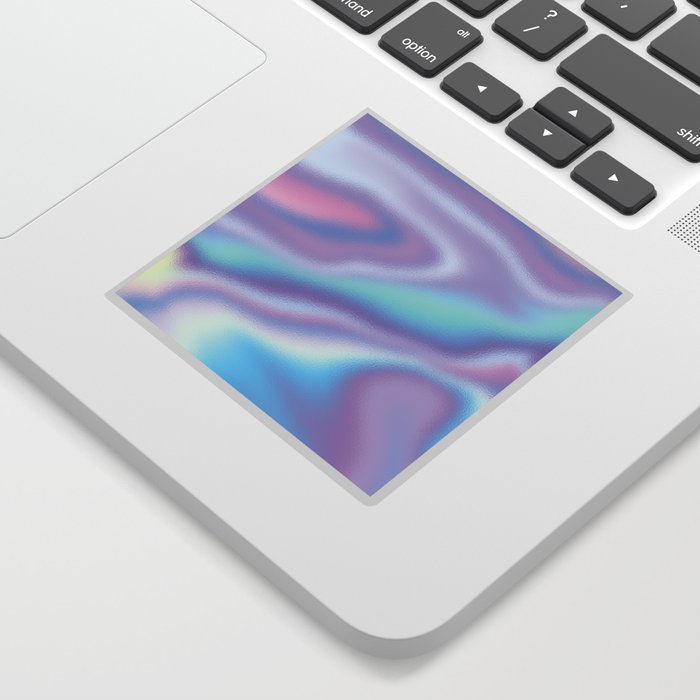 Elegant Abstract Lilac Violet Teal Metallic Iridescence Pattern Sticker