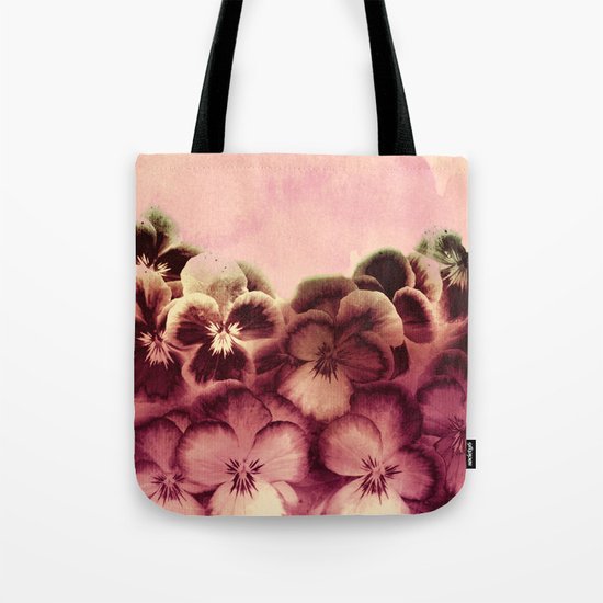 vintage tones pansies Tote Bag