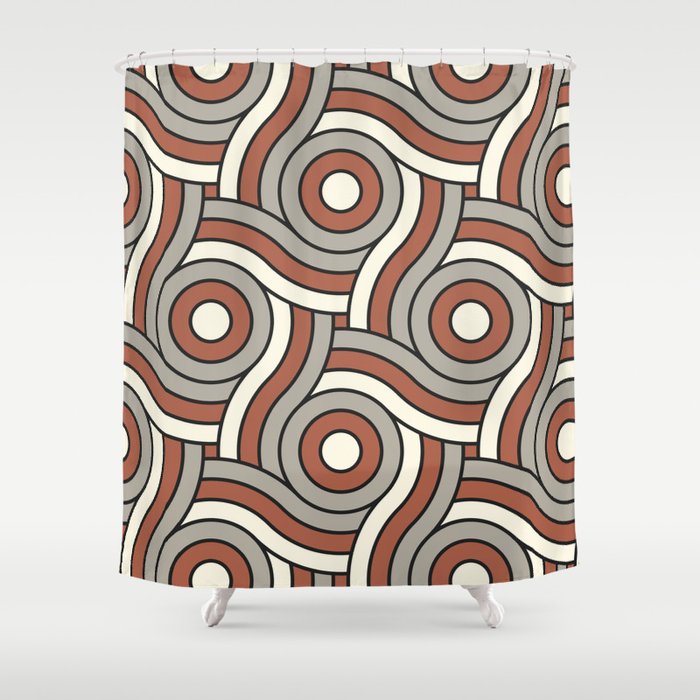 Circle Swirl Pattern Ever Classic Gray 32 24 Red River 4 21 And Dover White 33 6 Shower Curtain By Pipafineart - 