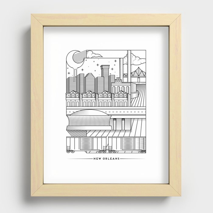 New Orleans Recessed Framed Print