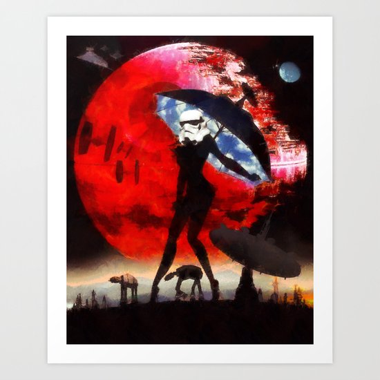 blue sky sultry stormtrooper Art Print