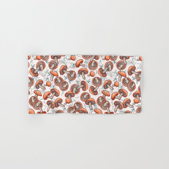 tasty shiitake pattern Hand & Bath Towel