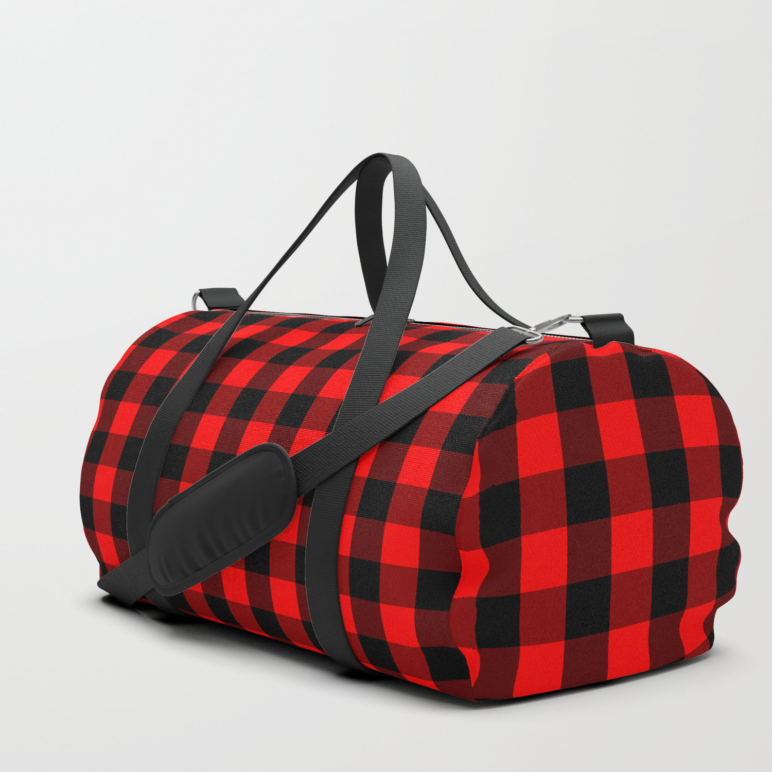 red plaid luggage