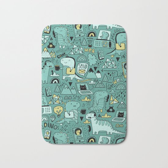 Communication Dinosaurs Bath Mat