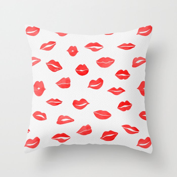 Red Hot Lips Throw Pillow