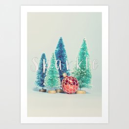 Sparkle | Retro Christmas Art Art Print