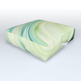 Green, White, Blue Abstract Hurricane Shape Design Outdoor Floor Cushion