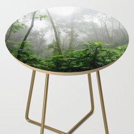 Brazil Photography - Moisty Rain Forest With Wet Leaves Side Table