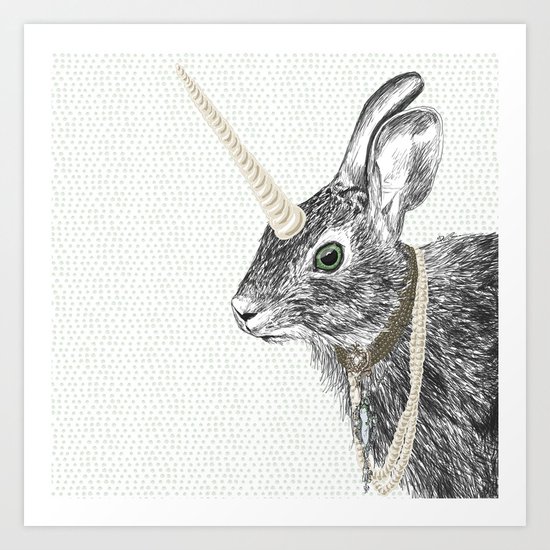 uni-hare All animals are magical Art Print
