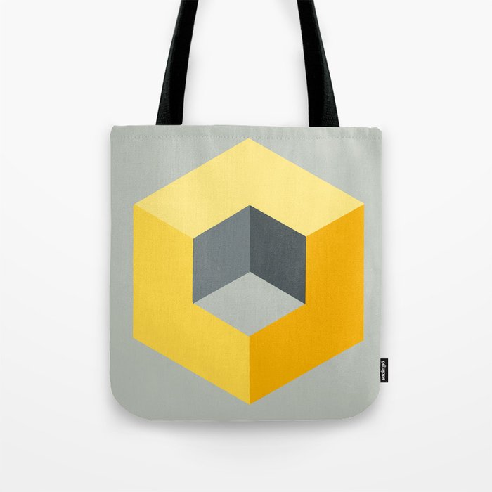 'Iso-Cube Yellow' Tote Bag