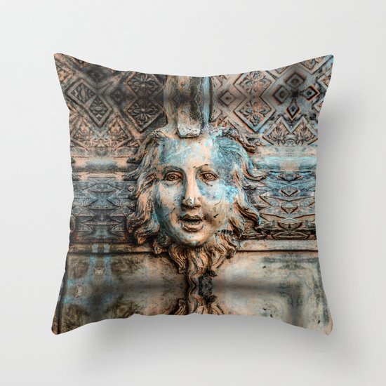 Vintage, Boston, MA Throw Pillow