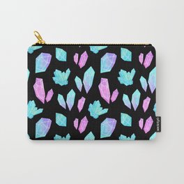 Pastel Watercolor Crystals // Black | Nikury Carry-All Pouch