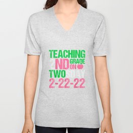 22nd February 22222 Funny Aka Math Teacher V Neck T Shirt