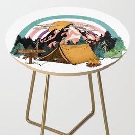 Camping tent outdoors Graphic Design Side Table