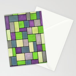 Rectangles And Squares Contemporary Black Outline Art 3 Stationery Card
