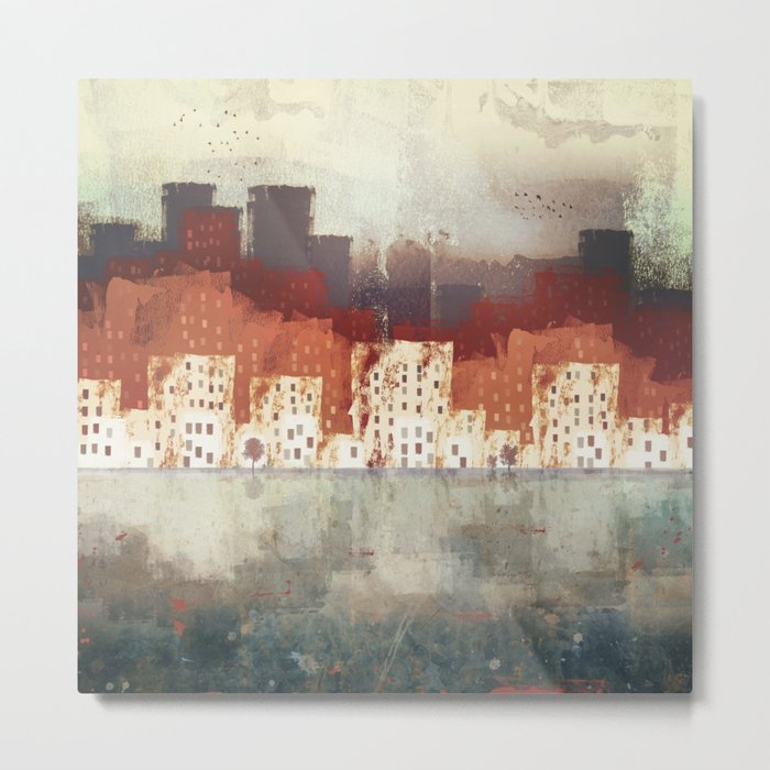 City Rain Metal Print