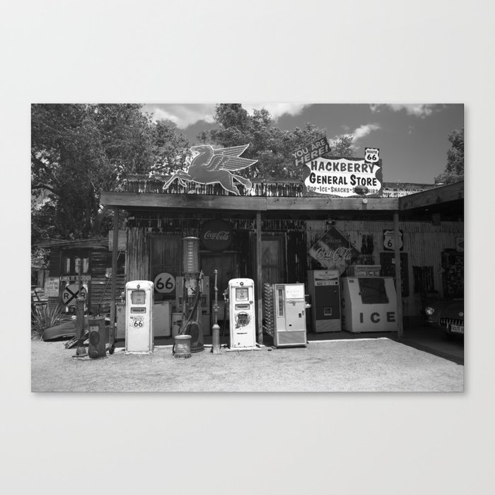 Route 66 - Hackberry General Store 2012 BW Canvas Print