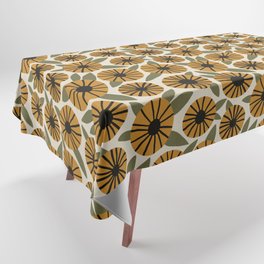 Floral Pattern / Turmeric Yellow & Green Tablecloth