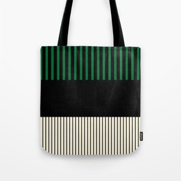 Colour Pop Stripes - Green, Cream and Black Tote Bag
