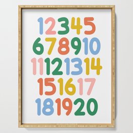 Numbers Poster - Colorful 123 Nursery Prints Serving Tray