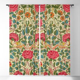 William Morris Roses Floral Textile Pattern Blackout Curtain