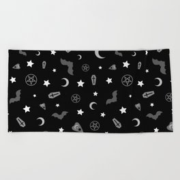 goth occult pattern Beach Towel