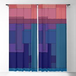 Geometric Block Pattern Blackout Curtain