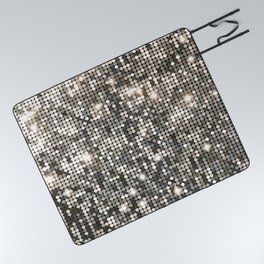 Silver Metallic Glitter sequins Picnic Blanket
