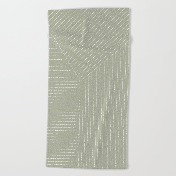 Lines (Linen Sage) Beach Towel