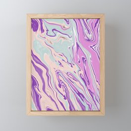 Purple Liquid Marble Swirls Framed Mini Art Print